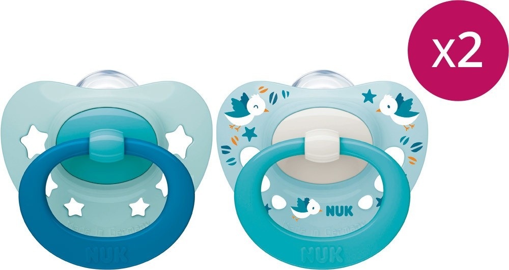 NUK Signature Silikon-Nuggi mint & blau
