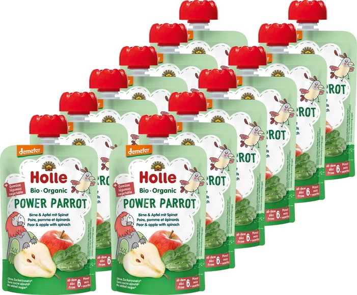 Smoothie Pera, Manzana y Espinacas Holle 100gr 6m+ 12 Uds