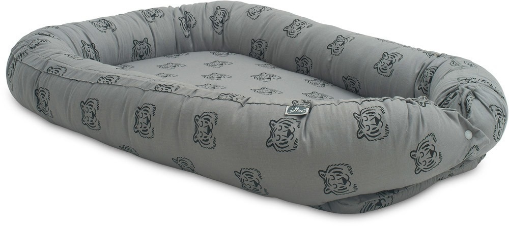 jollein Babynest Tiger storm grey - grau