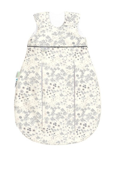 Odenwälder Jersey-Schlafsack BABYNEST® PRIMA KLIMA FLOWER BIRDS in creme/grau in Gr. 90