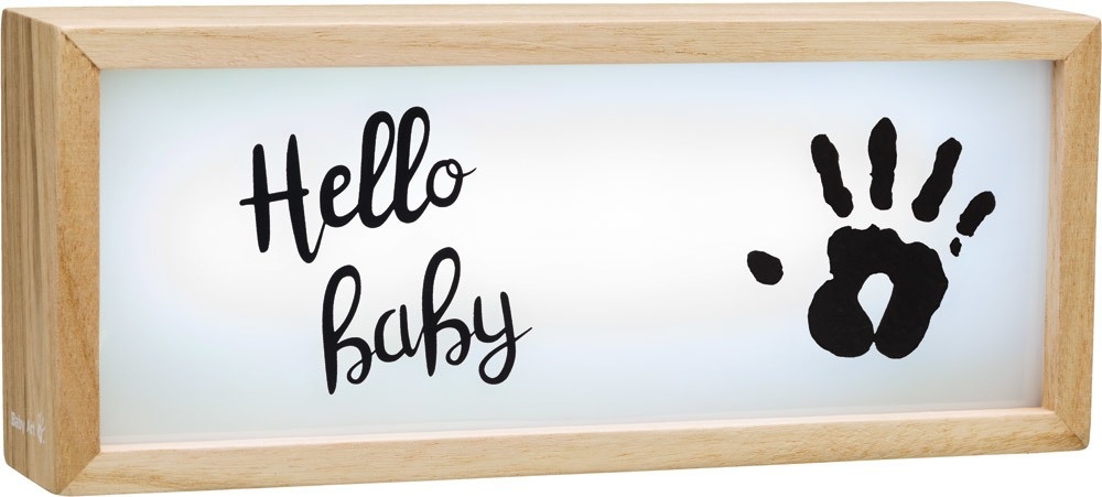 Baby Art Lichtbox aus Holz - Lightbox with imprint - beige