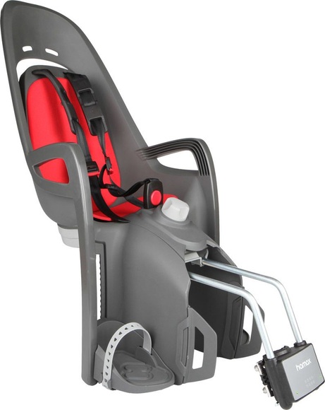 hamax Fahrradsitz Zenith Relax mit Halterung Grau/Rot - grau