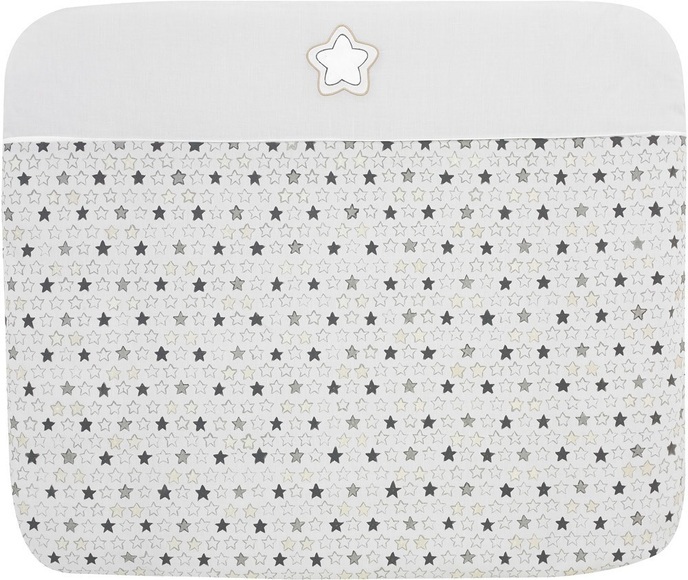 Alvi Wickelauflagenbezug 70 x 85 cm, Stern und Sternchen grau/beige