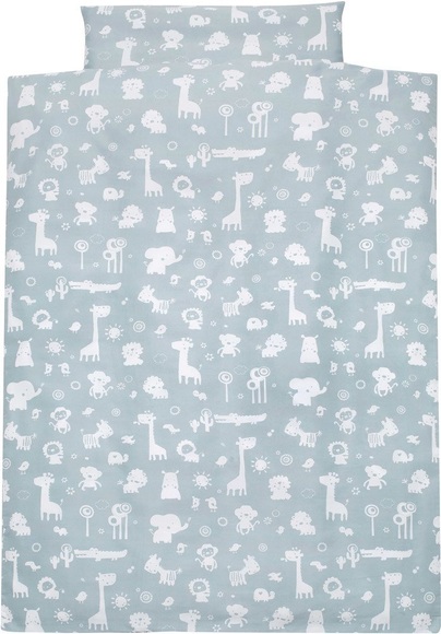 ALVI Bettwäsche 100x135 cm Zootiere puderblau
