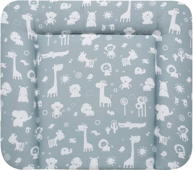 Alvi Wickelauflage Molly Folie Zootiere puderblau 75 x 85 cm
