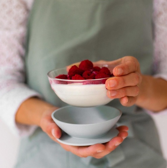 BEABA Geschenkset Glas-Geschirr grün / rosa ab dem 6. Monat
