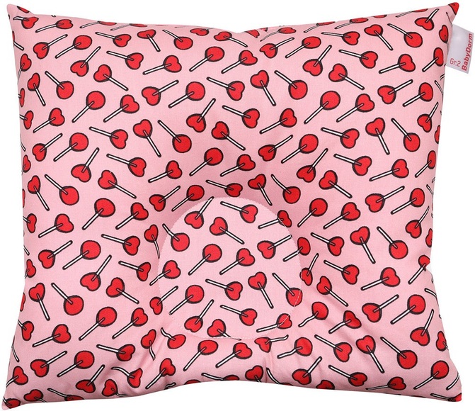 BabyDorm ® Präventivkissen EasyDorm Lollipop rot mit rosa Lutschern - rosa/pink