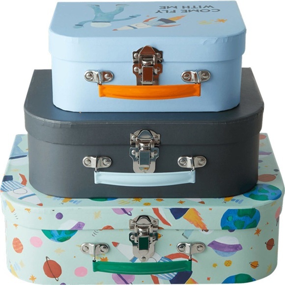 rice Spielkoffer SPACE 3er-Set in blau