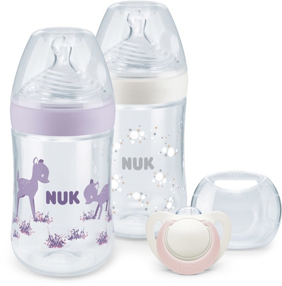 NUK Starterset Nature Sense Twin mit Temperatur Control, in lila