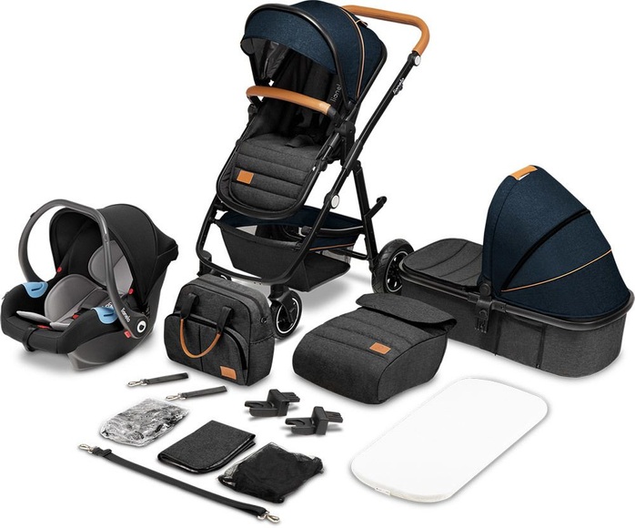 lionelo Kombikinderwagen Amber 3 in 1 Blue Navy