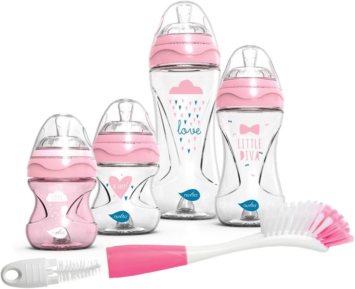nuvita Anti Kolik Flaschen Starter Set pink (5-teilig)