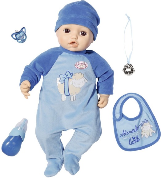 Baby Annabell Babypuppe »Alexander, 43 cm«, interaktiv mit Schlafaugen