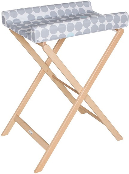 Geuther Wickeltisch »Trixi weiss, graue Punkte«, bis 11 kg, mit Wickelauflage - platzsparend zusammenklappbar, Made in Germany, 50 cm