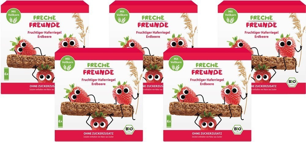 Freche Freunde Bio Fruchtiger Haferriegel Erdbeere