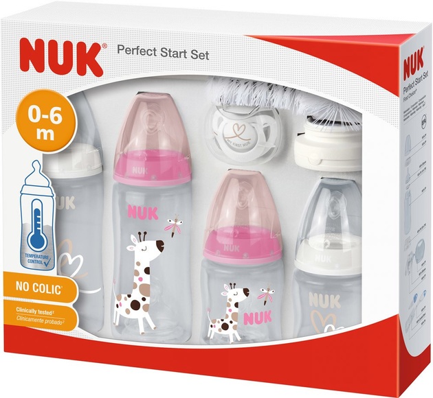 NUK Starterset Perfect Start mit First Choice? Babyflasche in rosa