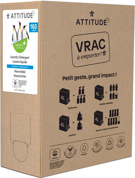 Attitude - ATTITU Flüssigwaschmittel Refill Wildblumen 4 LiterDE Geschirrspülmittel Refill Zitrusfrucht 4l