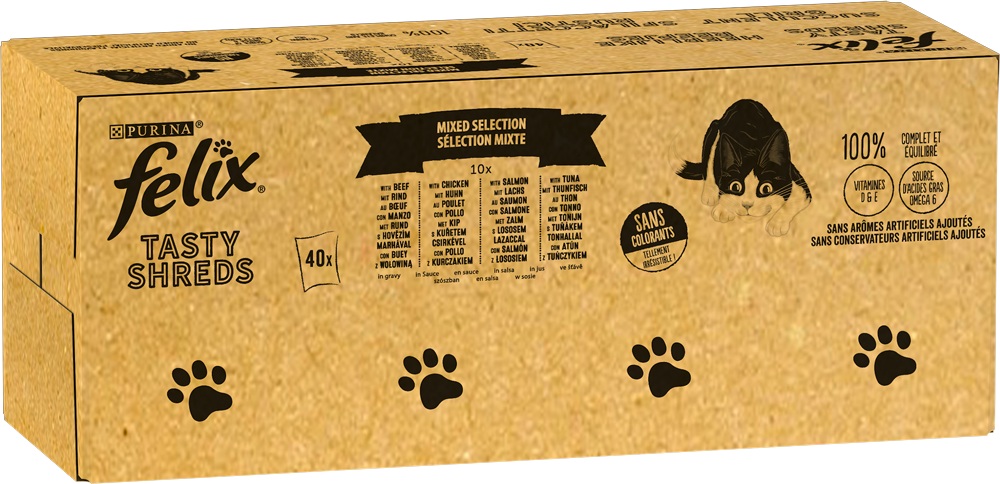 Felix Nassfutter Tasty Shreds Mix, 80 x 80g