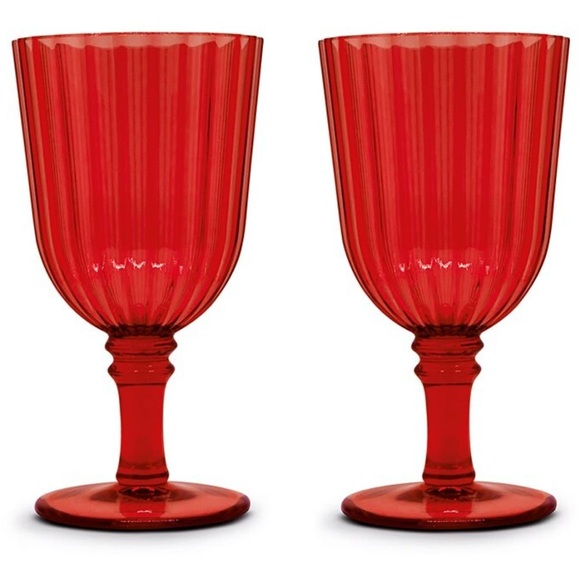 2er Set Gläser aus Acryl 460ml, rot