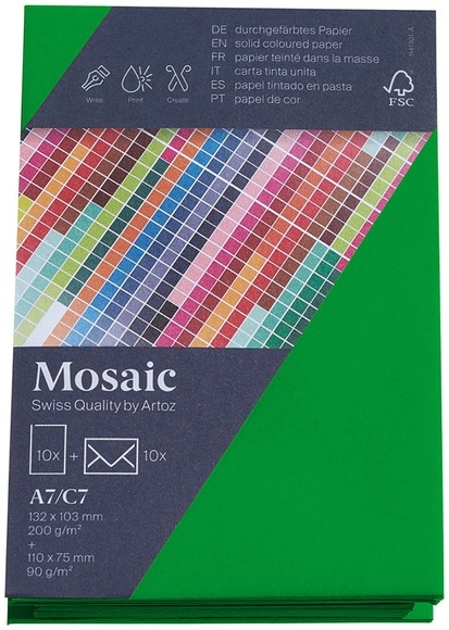 Artoz Mosaic Karten/Kuverts A7/C7 apfelgrün je 10 Stück