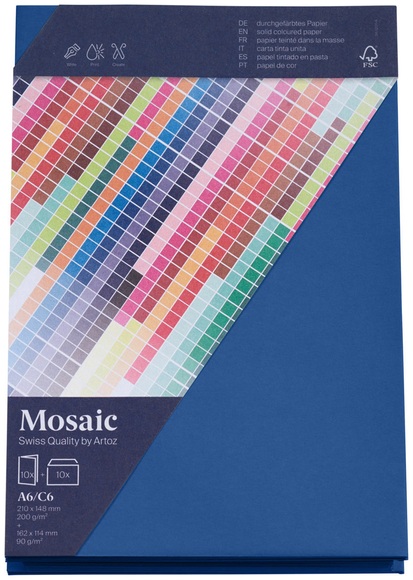 Artoz Mosaic Karten/Kuverts A6/C6 marine je 10 Stück