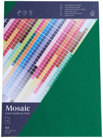 Artoz Mosaic Bogen A4 tannengrün 5 Stück