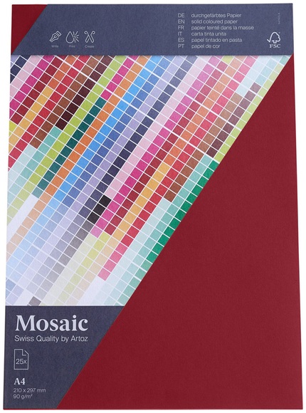 Artoz Mosaic Bogen A4 weinrot 25 Stück