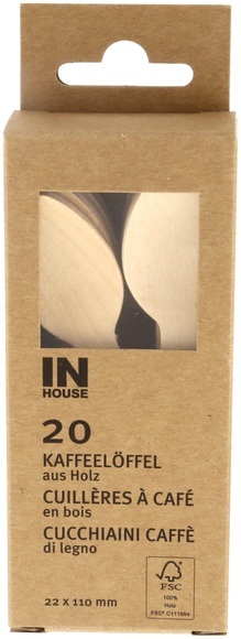Inhouse Birkenholz-Kaffeeloeffel 20Stk.