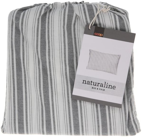 Naturaline Kissenbezug Streifen grau 65x100 cm