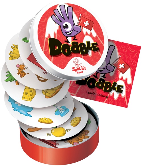 Game - Dobble Swiss (Mehrsprachige Version, FR,DE,EN & IT)