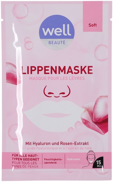well Lippenmaske mit Hyaluron und Rosen - Extrakt
