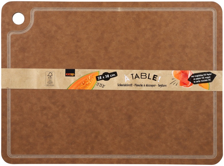 À Table! Schneidebrett braun, 28x38cm