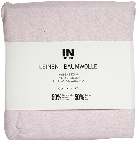 Inhouse Kissen Leinen Fifty-Fifty rose 65x65