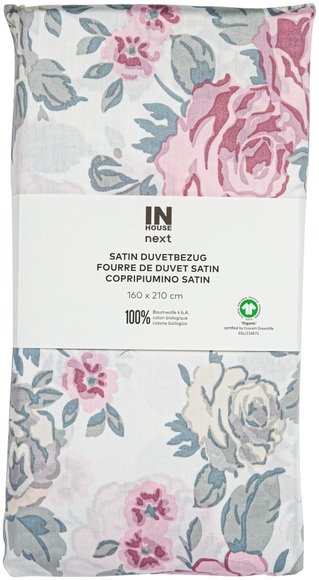 IH NEXT Duvet Satin Rosen weiss 160x210