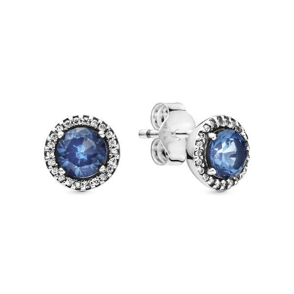 Pandora Blue Round Sparkle Ohrschmuck Damen