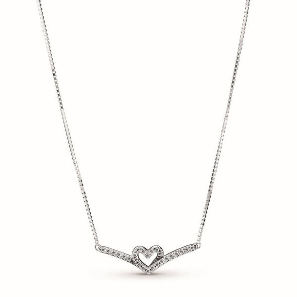 Pandora O Pendant Moments Small Pinkg Pavé Collier mit Anhänger Damen