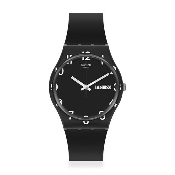 swatch Analoguhr Damen Schwarz 34mm