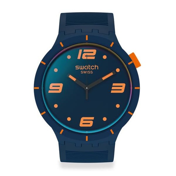 swatch Analoguhr Herren Blau 47mm