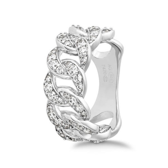Silver Spirit Chain Link Ring Damen