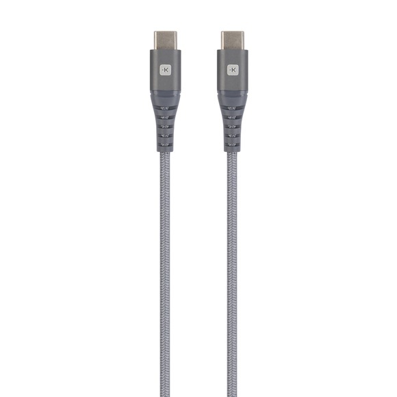 Skross USB-Kabel USB 2.0 USB-C? Stecker 2.00 m Space Grau Rund, Flexibel, Stoff-Ummantelung SKCA0018C-C200CN