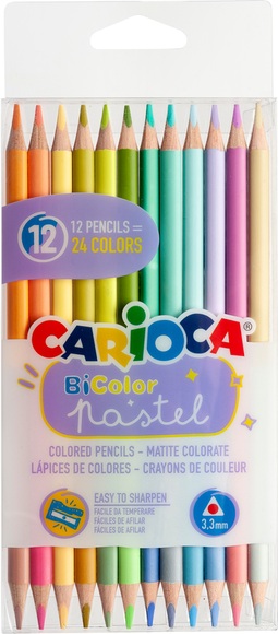 Carioca Farbstifte BiColor 12 Stück, Mehrfarbig