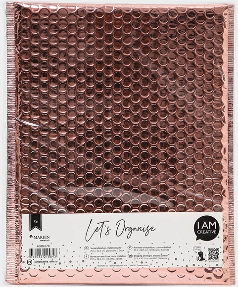 I AM CREATIVE Geschenktasche Let`s Organize MAA4088.078 metallic Kupfer 3 Stück