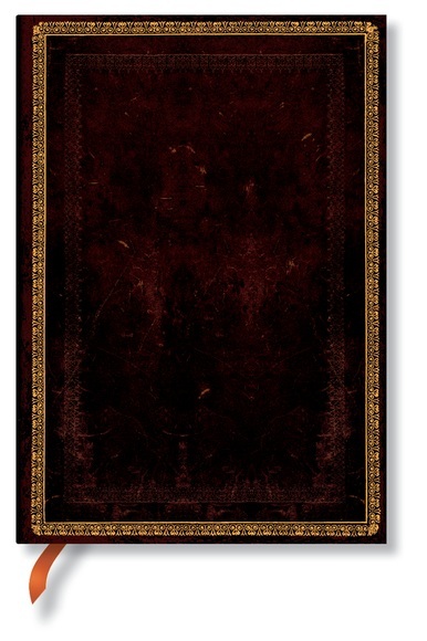 Schwarzes Marokkoleder Midi (Liniert)