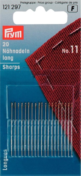 Prym Nähnadeln lang Nr. 11, Stahl 0.50 x 32 mm, Karte 20 Stk.