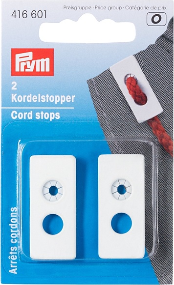 Prym Kordelstopper 2-Loch rechteckig weiss