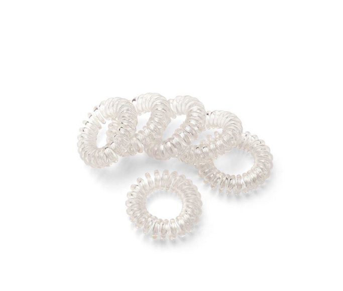 Trisa Spiral-Haargummis dünn 3cm transparent 6 Stk.