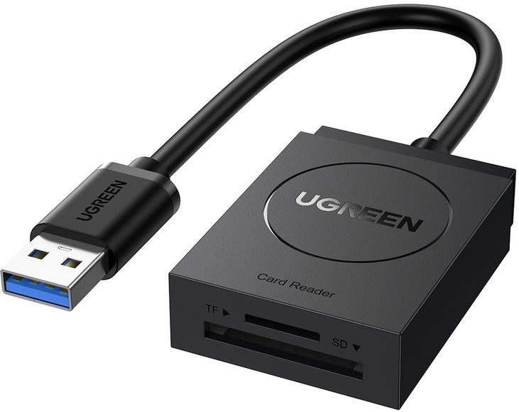 Ugreen 2 in 1 USB-A 3.0 Kartenleser - Schwarz