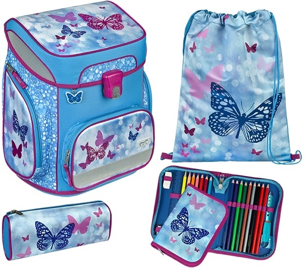 Scooli EasyFit Schulranzen-Set Fly and Sparkle, 5-tlg.
