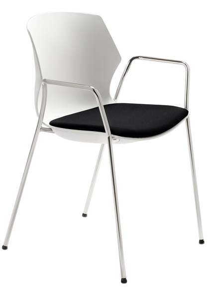 MAYER Besucherstuhl OvaLounge 25110102A weiss/chrome, mit Armlehnen