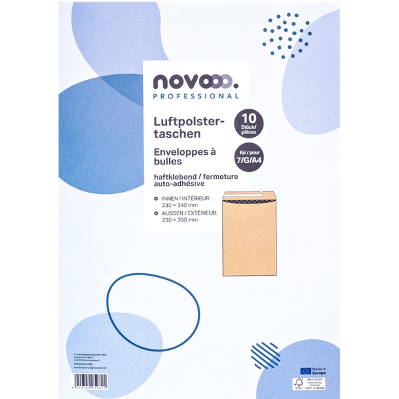 NOVOOO Luftpolstertasche Recycled E-1712127 braun, 230x340mm 10 Stück