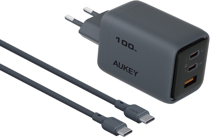 AUKEY Comet Mix 100W GaN 4-Port PD PA-C5 Bundle Cable Bundle